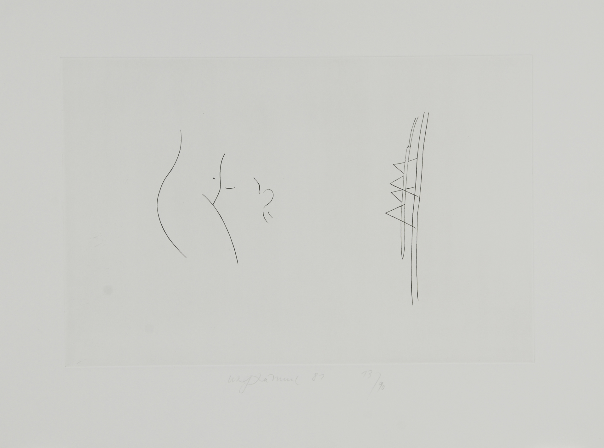 Urs Lüthi, 2 Blätter: Ohne Titel, 1981; They Have Lived in Our Neighbourhood For Many Years, They Are Very Friendly People