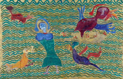 Woman and Birds