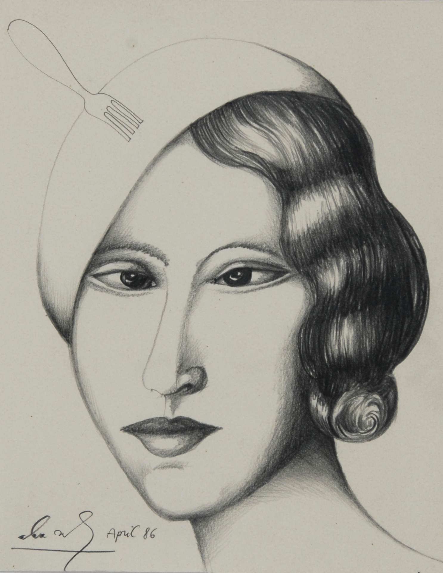Alexander Sadkowsky, Frau mit Gabel