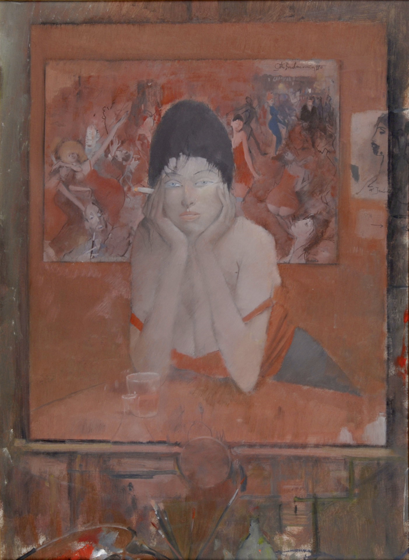 Otto Bachmann, Woman in Front of Painting
