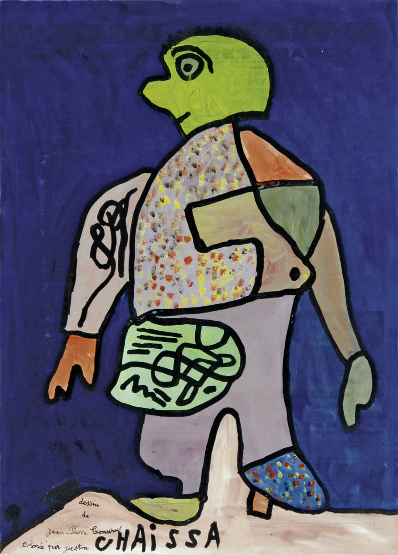 Gaston Chaissac, Personnage sur bleu de prusse