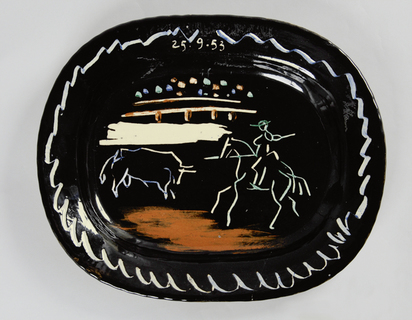 Corrida sur fond noir