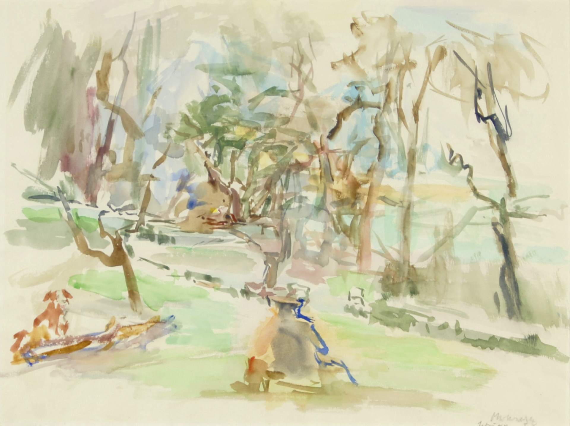 Oskar Kokoschka, Im Garten in Villeneuve