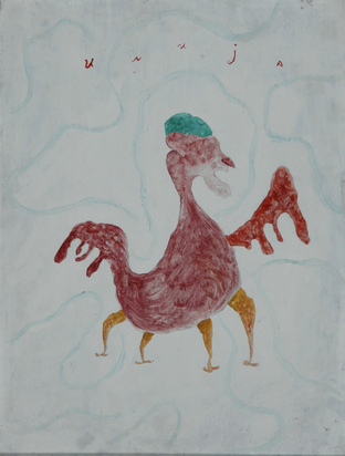 Fabeltier - roter Vogel