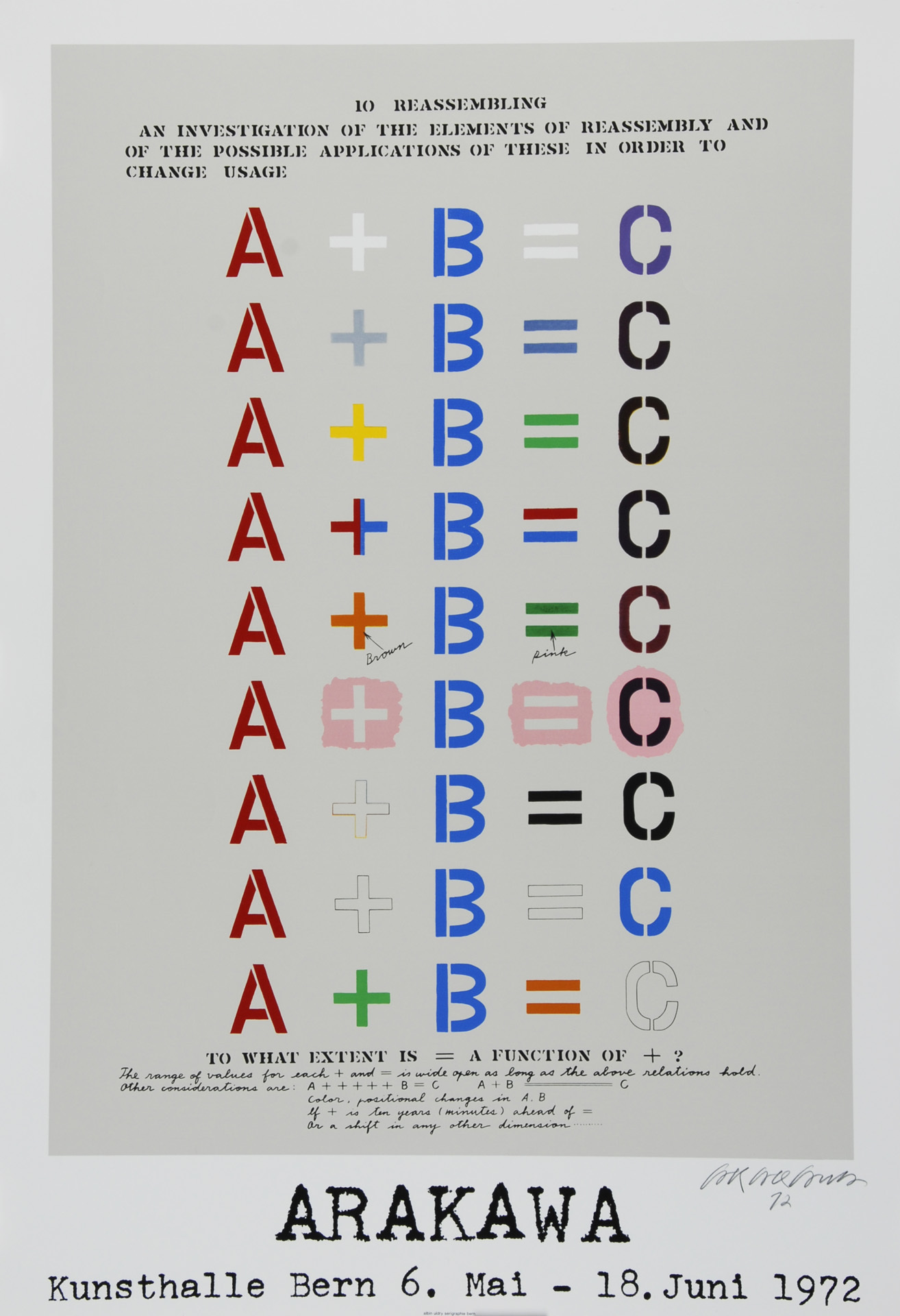 Ausstellungsplakate, 20 posters: G. Förg; S. Hutter; C. Schifferle; M. Raetz; J. Kounellis; G. Camesi; O. Melcher; R. Iseli etc.