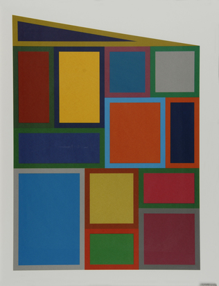 Bordered Rectangles Each with Color Superimposed