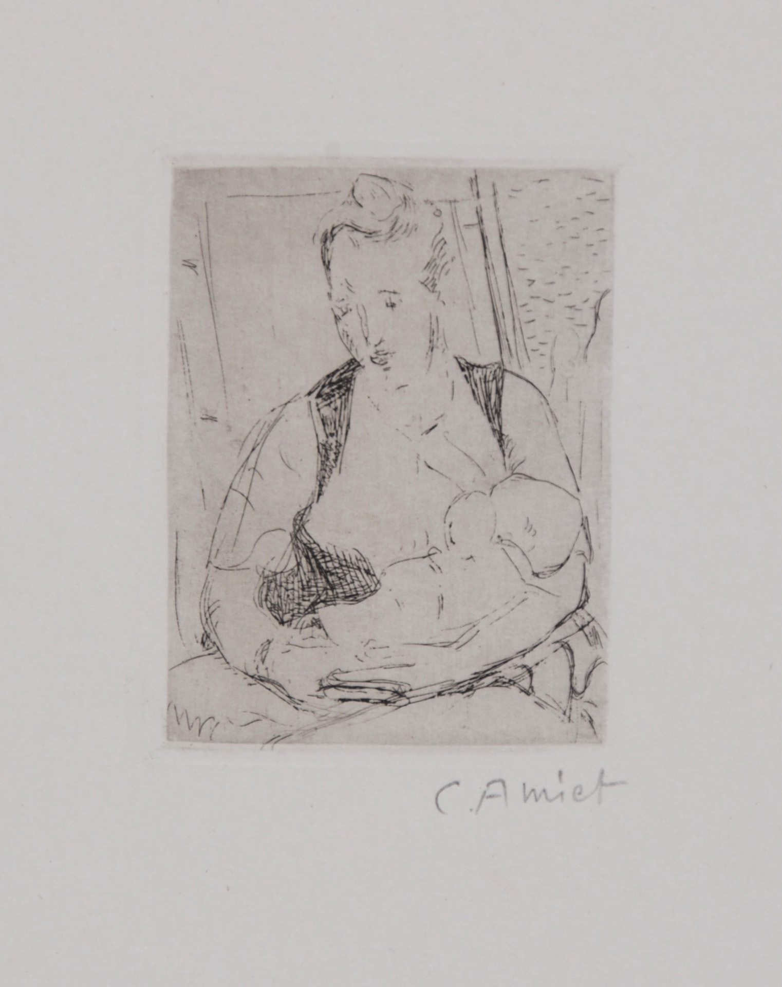 Cuno Amiet, 2 Blätter: Mutter mit Kind, 1905; Vater des Künstlers