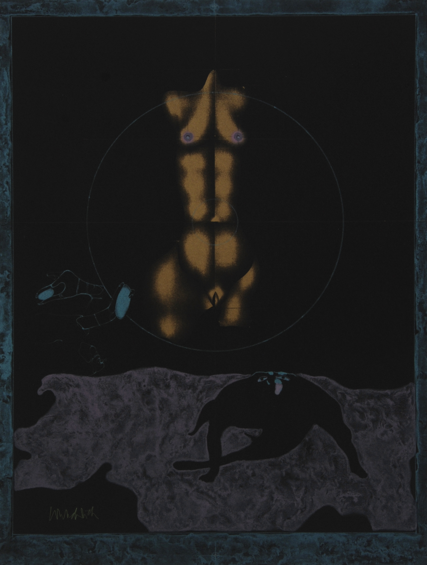 Paul Wunderlich, Ein böses Tier, 1971, from "Graphikmappe des Schweizerischen Kunstvereins"