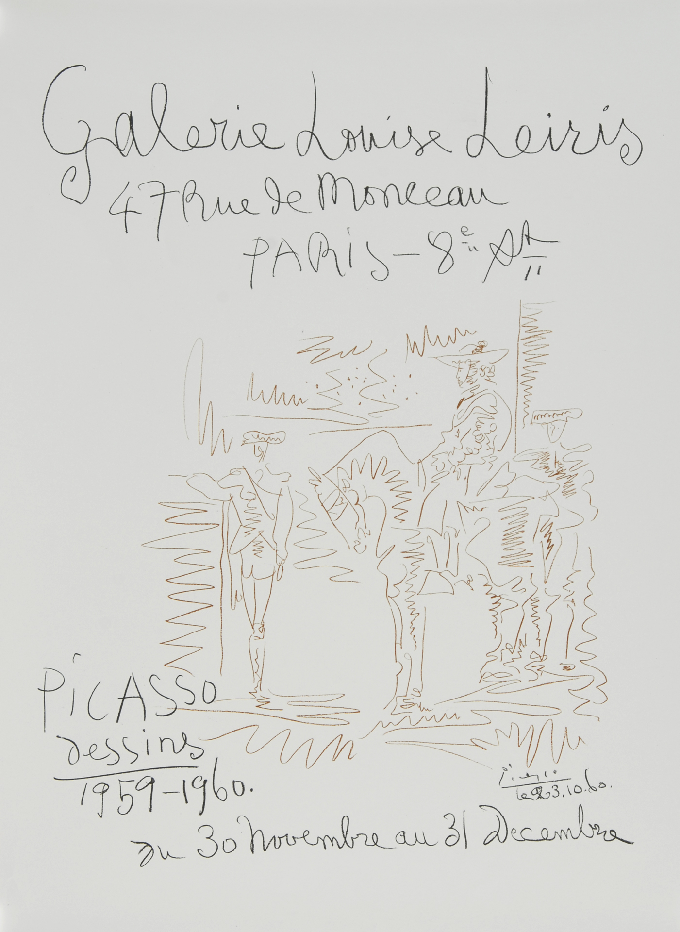 Pablo Picasso, Poster. Galerie Louise Leiris, Dessins 1959-1960