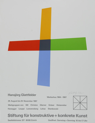 19 posters: D. Roth; M. Raetz; J. Kounellis; R. Signer; J. Chamberlain; K. Gerstner; R. Bleckner etc.