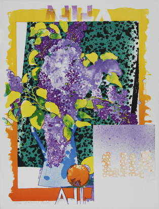 2 sheets: Bunch of Flowers; Still Life with Fruits and Books