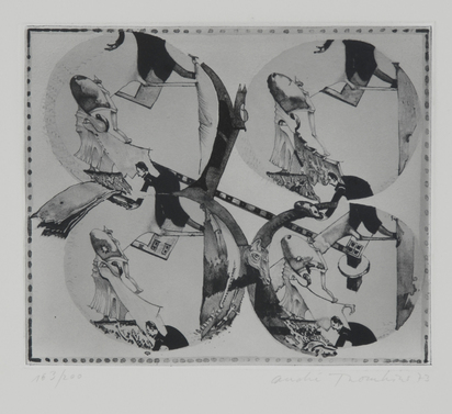 3 sheets: quadroculiste, 1973; sous champignons, 1974; Peintuer