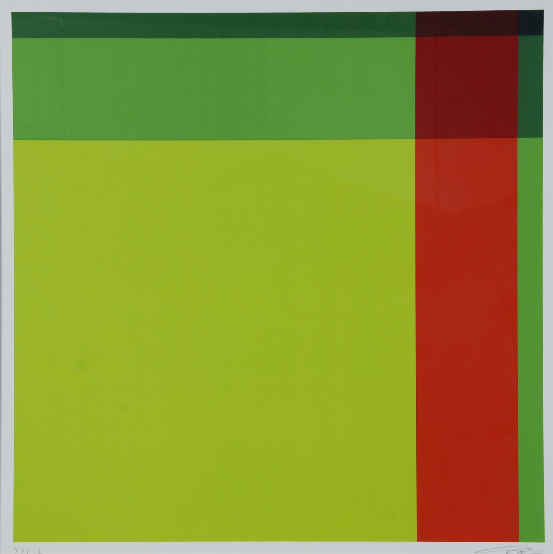 Richard Paul Lohse, Diagonal von hellgrün über rot zu dunkelgrün