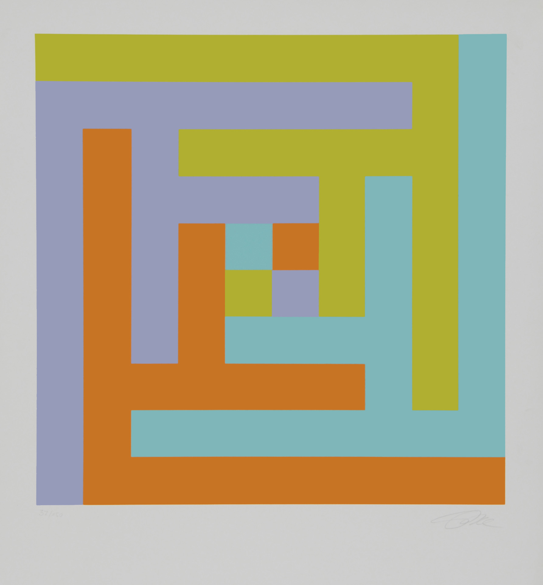 Richard Paul Lohse, Vier verbundene Gruppen (III-I), aus "Sechs Serigrafien"