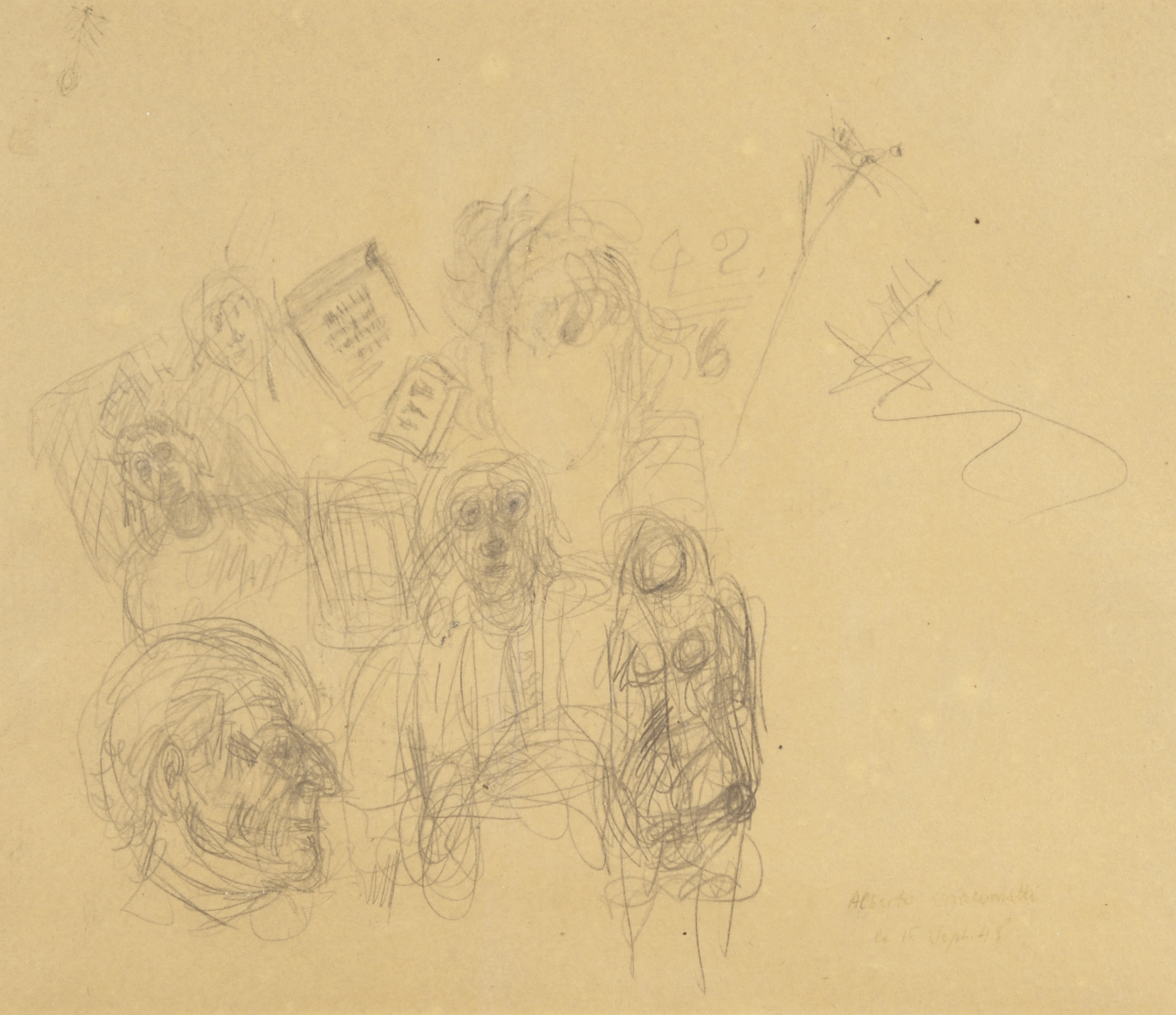 Alberto Giacometti, Studienblatt