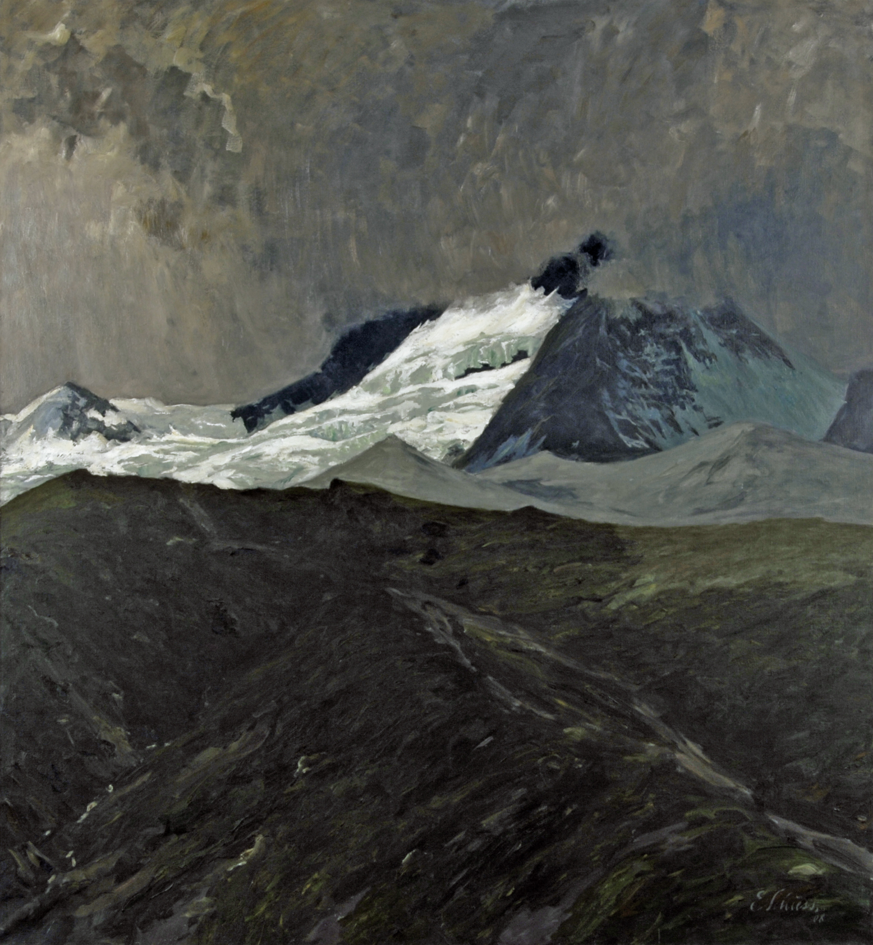 Ernesto (Ernst Traugott) Schiess, Matterhorn im Nebel