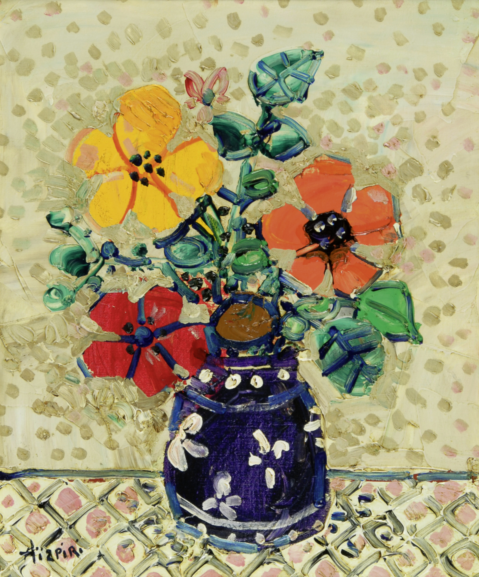 Paul Aïzpiri, Vase de fleurs