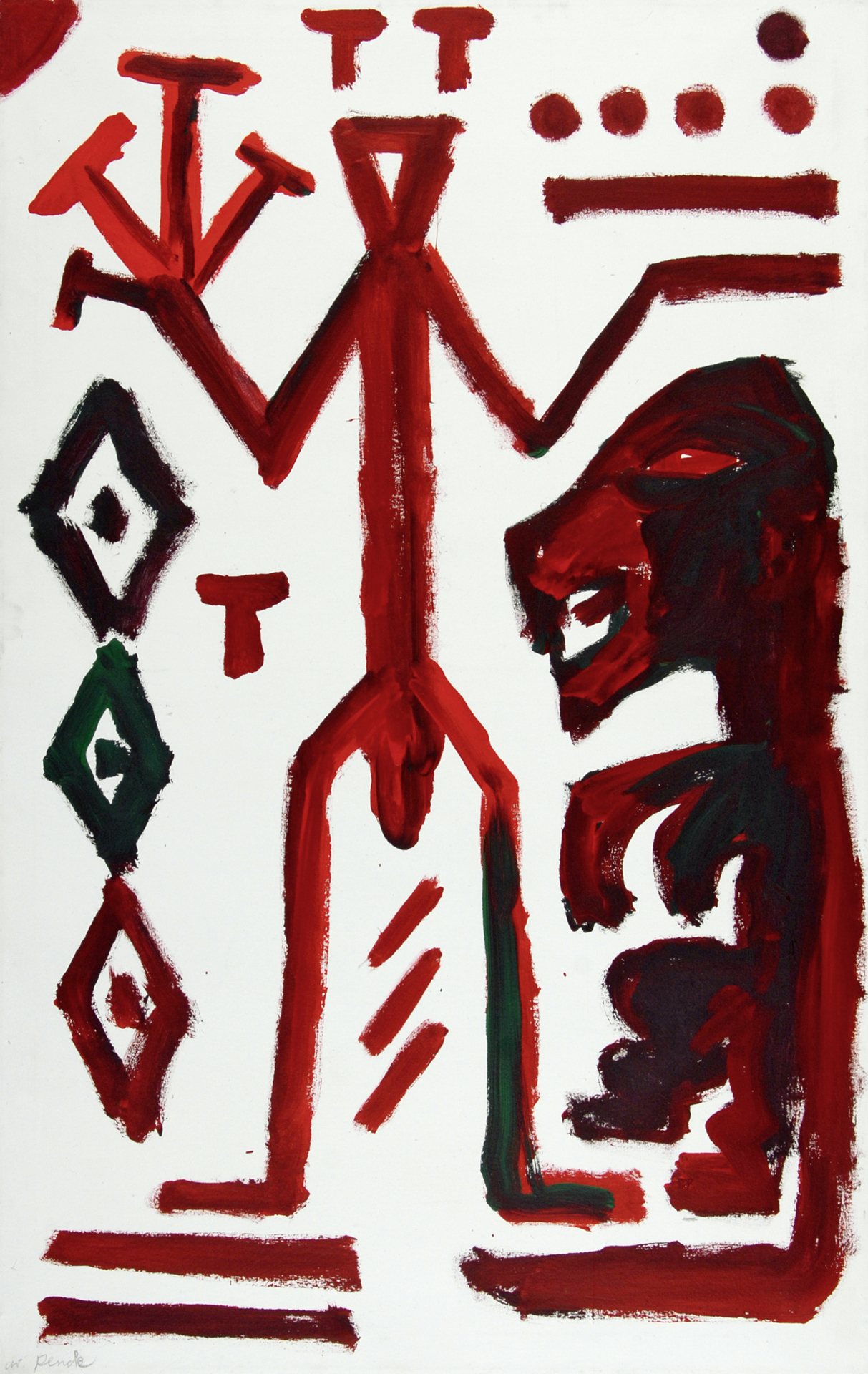 A.R. Penck, Über dem Löwen