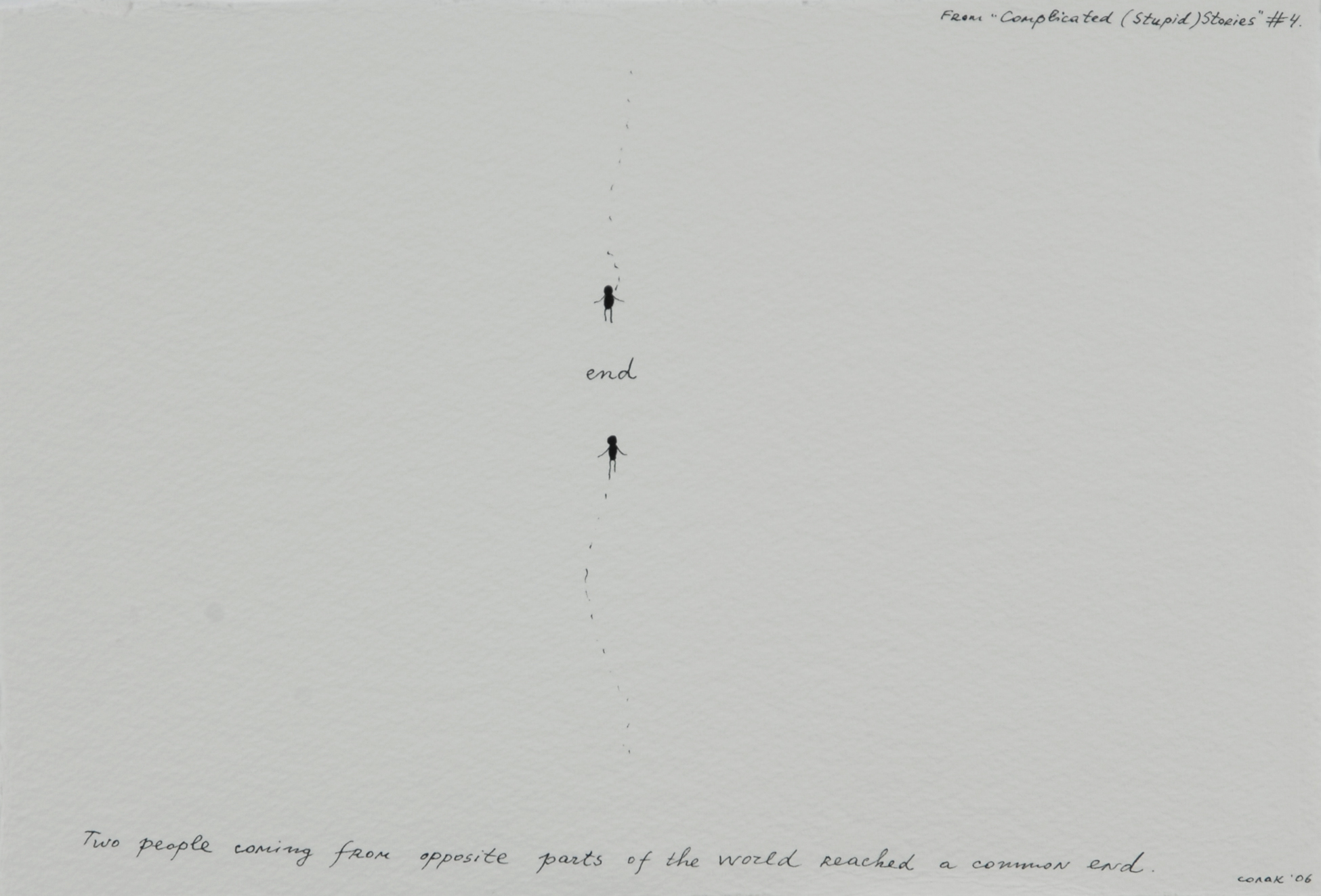 Nedko Solakov, Two people coming from opposite parts..., aus "Complicated (Stupid) Stories" 4