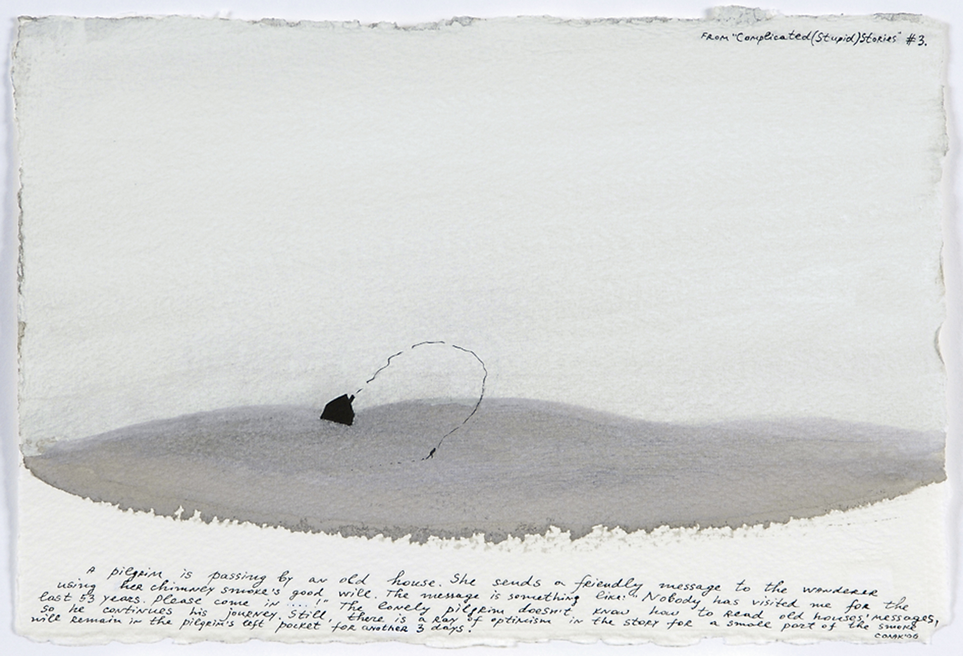 Nedko Solakov, A pilgrim is passing by an old house..., aus "Complicated (Stupid) Stories" 3