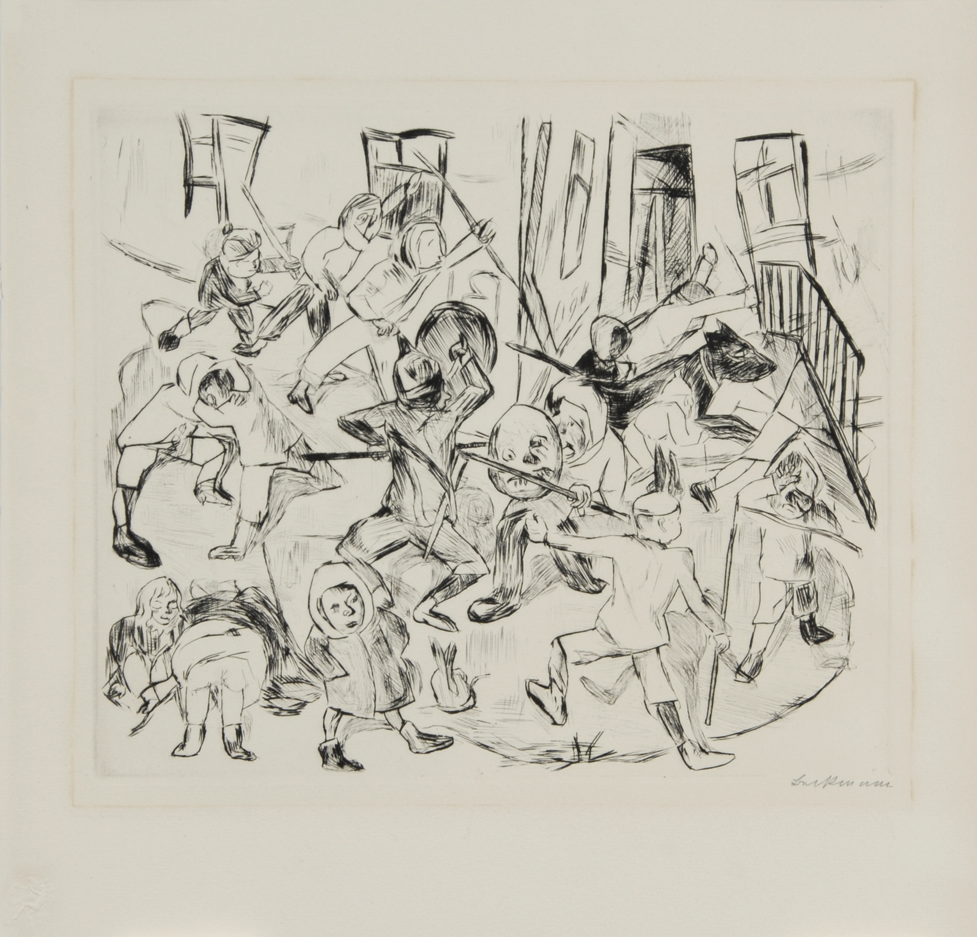 Max Beckmann, Spielende Kinder, Breitformat