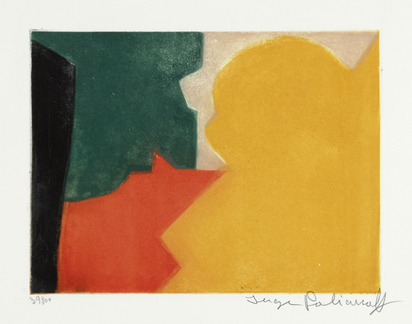 Composition verte, rouge et orange
