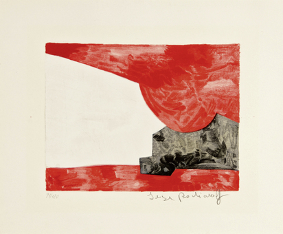 Composition rouge, blanche et noire