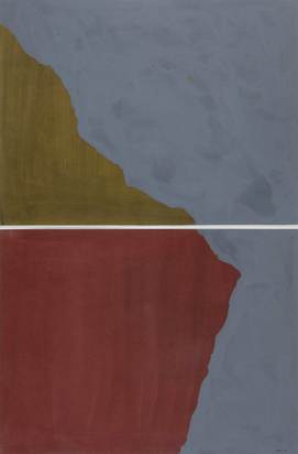 Dyptich with Irregular Shapes on Two Different Colors