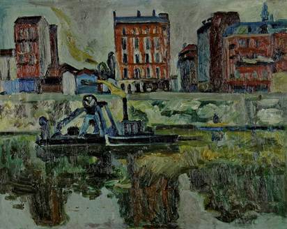 Lastkahn auf der Seine