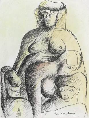 Groupe de quatre femmes nues