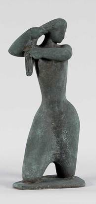 Posing Woman, Combing Her Hair