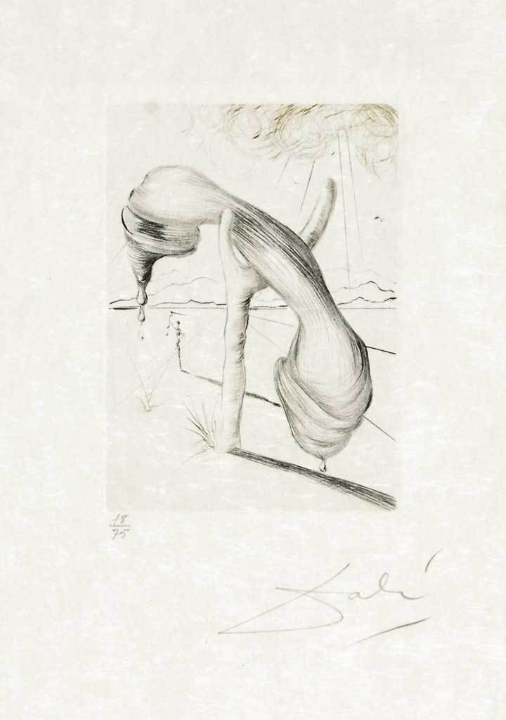 Salvador Dalí, Téléphone mou, from "Quinze gravures"