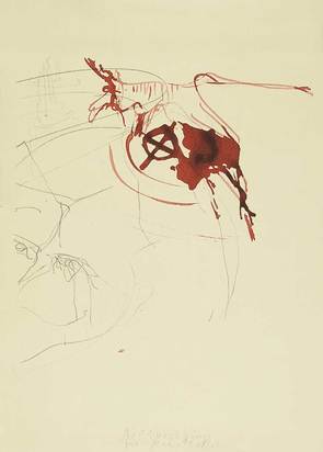 Ohne Titel (Blutender Hirsch auf Schädel), aus "Spur I"