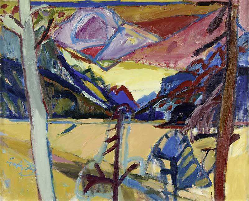 Hannes Gruber, Landschaft mit Bergen