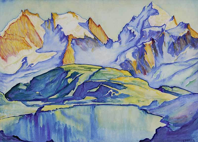 Clara Porges, Blick von der Fuorcla Surlej auf Berninagruppe
