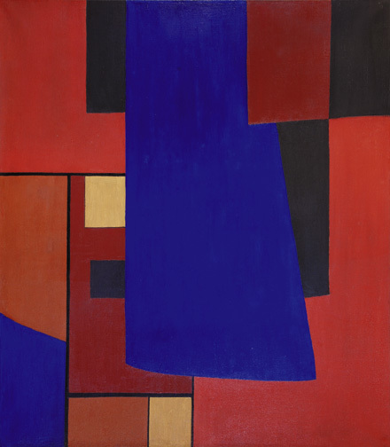 Lajos Kassák, Bleu, 1962