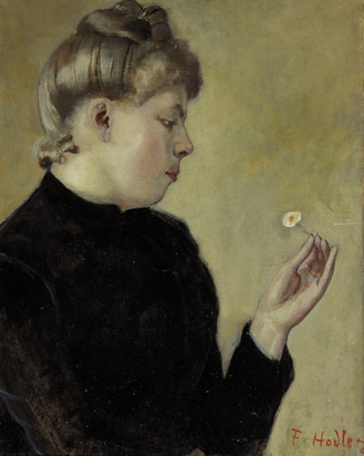 Bertha Stucki mit Blume, 1888/89