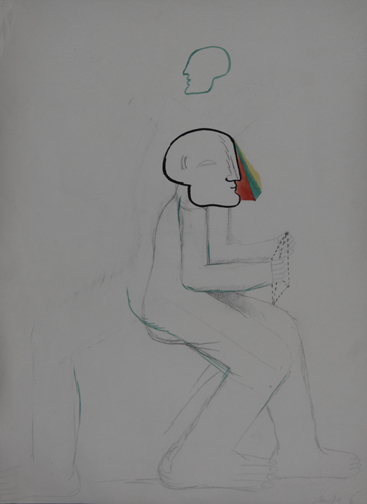 Horst Antes, Mann mit Brief, approx. 1975