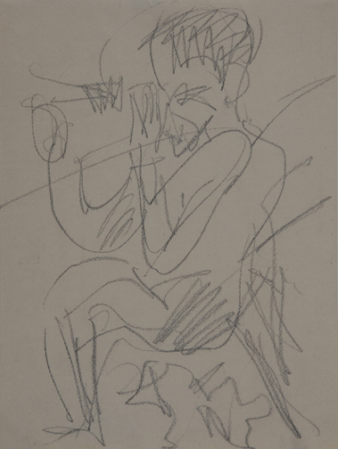 Ernst Ludwig Kirchner, Sitting Alpinist with Telescope, approx. 1919