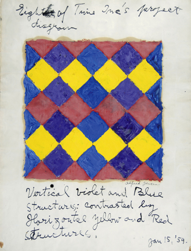 Alfred Julio Jensen, Vertical Violet And Blue, 1954