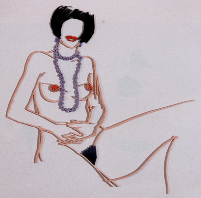 Monica with Necklace, Hands folded, 1985/90