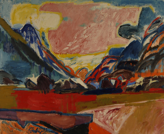 Hannes Gruber, Engadiner Landschaft, 1972