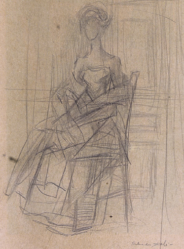Salvador Dalí, Sans titre - étude pour le portrait de Madame X, um 1952