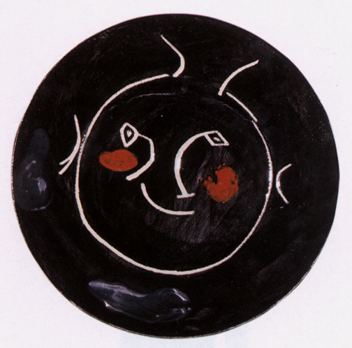 Pablo Picasso, Plate J, from "Black face" service, 1948