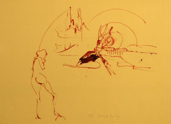 Joseph Beuys, Ohne Titel (Geysir, Nymphe und blutender Riesenhirsch), aus "Spur I", 1974