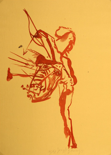 Joseph Beuys, Ohne Titel (Indianer mit Pfeilen beschossen), aus "Spur I", 1974