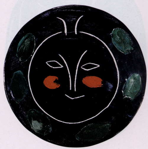 Pablo Picasso, Plate J, from "Black face" service, 1948