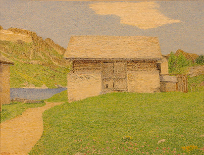 Engadiner Landschaft mit Stall, 1961