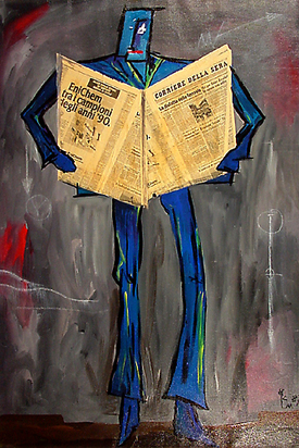 Mann Zeitung lesend, 1987