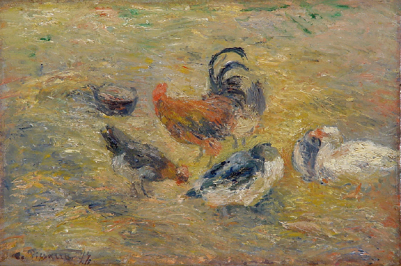 Camille Pissarro, Poules et Coq, 1877